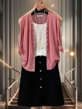 新款大码女装时尚重工假两件上衣十半身裙(可单拍)#胖妹妹时尚大码女装穿衣搭配 #减龄显瘦穿搭 #时尚气质穿搭 #遮肉显瘦穿搭 #今年最流行穿搭