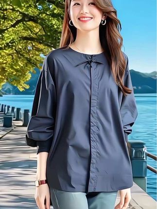 2025早秋大码纯色女士衬衫 2025早秋新款纯色长袖衬衫来啦!90斤到165斤都能穿,大码宽松版型不挑身材#谁穿谁漂亮#气质穿搭#洋气穿搭#春秋新款#面料舒适透气