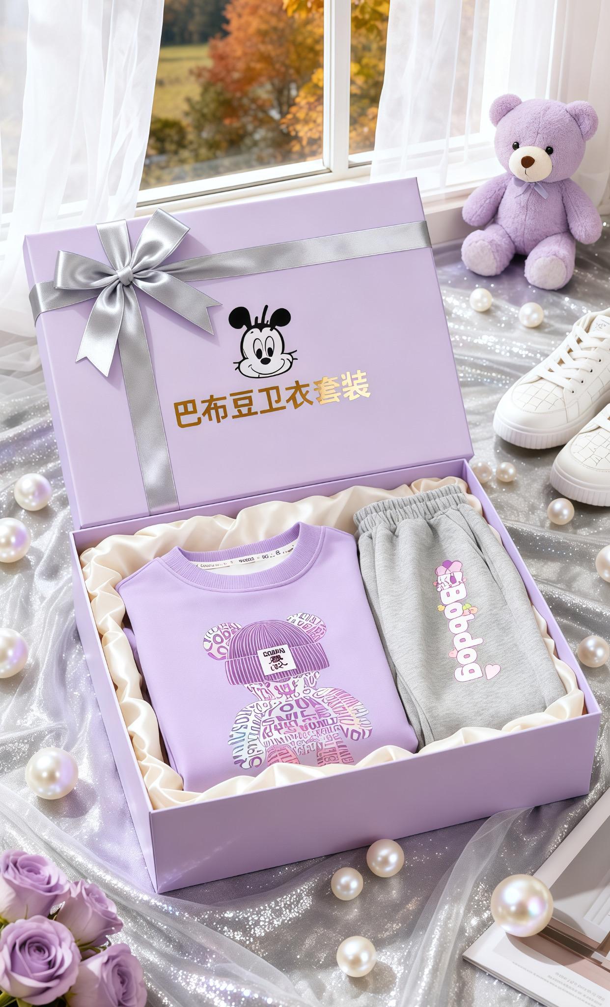 “巴布豆这套萌趣卫衣套装,薰衣草紫上衣搭灰色束脚裤,满印小熊潮酷又软萌,舒适亲肤还耐磨,承包娃的元气秋日穿搭~”#初秋一周不重样穿搭 #被秋日氛围感穿搭拿捏了 #早秋贵气感穿搭 #高品质童装 #卫衣穿搭