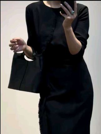 TANTAN 气质通勤显瘦轻奢法式收腰圆领秋季连衣裙2901#时髦穿搭 #连衣裙