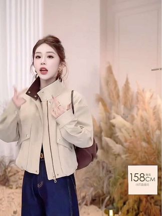 #女装穿搭 #外套穿搭 2025年春秋夏季新款韩版时尚休闲设计感撞色外套女英伦风夹克上衣@抖音小助手 @DOU+小助手 @DOU+上热门