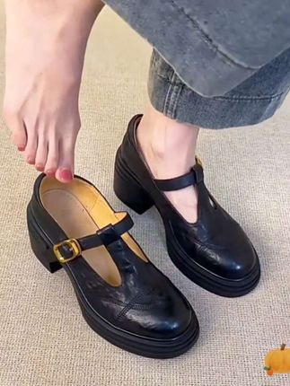 牛皮版~内增高12CM玛丽珍女鞋2025年新款春季小个子单鞋女乐福鞋#好鞋推荐#内增高玛丽珍鞋#时尚好看#小个子单鞋#好穿不累脚 #哎呦喂你鞋真好看