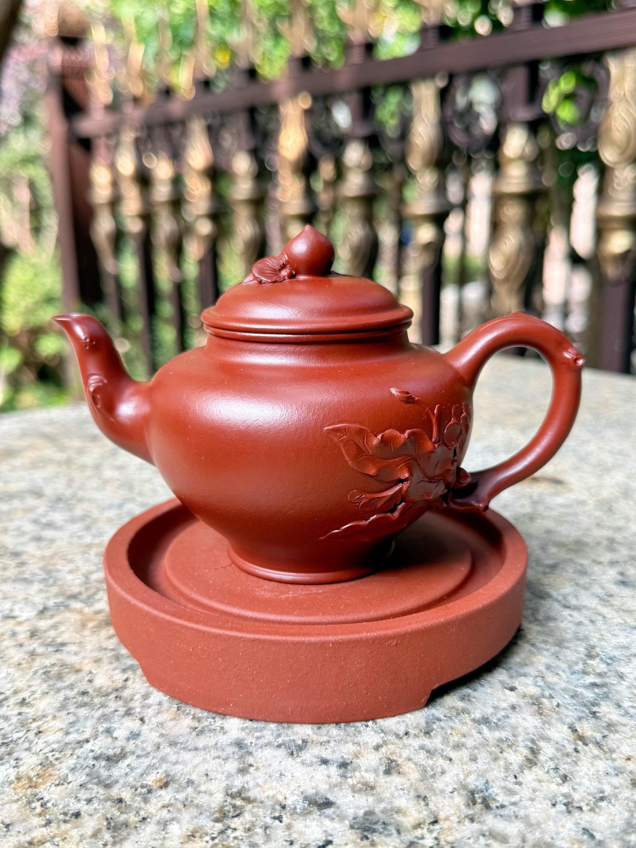朱泥全手的花器桃报春#茶生活 #紫砂艺术 #原矿紫砂 #紫砂收藏