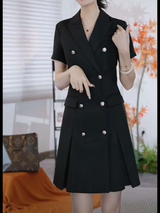 高级西装连衣裙女夏季短袖职场通勤正式场合职业气质西服裙C2406#高级感穿搭 #显瘦显高显气质 #高级的美一定是独立与优雅 #柔软亲肤 #西装连衣裙
