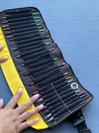 GREENER/绿林工具卷包袋帆布工具包结实耐用多功能#批头钻头收纳袋 #工具收纳 #钻头收纳#收纳整理