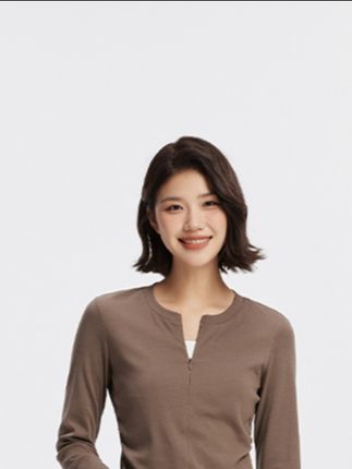 流光风|【商场同款】森马长袖T恤|女款短款衣服2025新款修身假两件#女装 #女装穿搭 #高级感穿搭 #时尚气质穿搭 #百搭显瘦