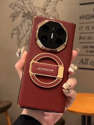 JESSIEMI品牌权威认证"A级真皮"分体#腕带支架手机壳 手感细腻防指纹、N54H强磁吸附牢、实现#无线磁吸 充电、秒变#手机支架 稳稳站立、横竖随心、#matex6 久握也不手的腕带设计、爱啦!#华为手机壳