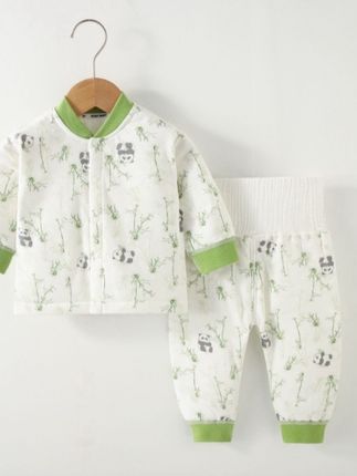 薄棉婴儿两件套春秋季新款无骨缝男女宝宝婴幼#高品质童装 #婴儿薄棉套装 #春秋新款套装#宝宝分体套装 #薄棉服