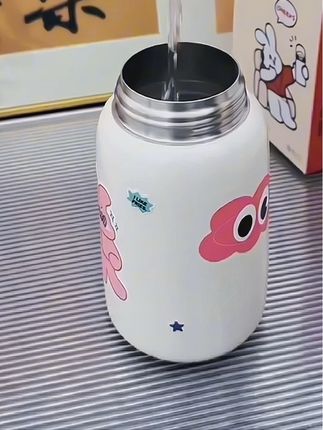 小茶日记许愿小熊316L吸管保温杯,男女生便携水杯