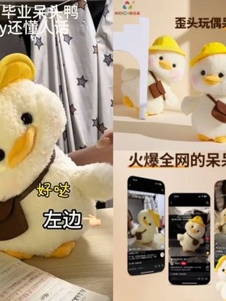 会歪头的呆呆小鸭太治愈了,真的好可爱呀#玩偶 #阔爱炸了#礼物#情侣#玩个很新的东西