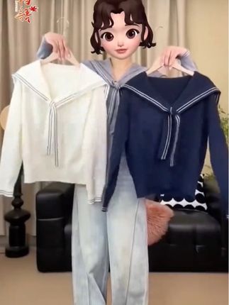 #针织衫 #针织衫毛衣 #学院风 #海军领 #柔软亲肤