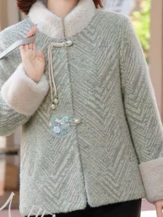 时尚妈妈冬装新中式加绒加厚外套中老年女冬季高贵水貂绒保暖棉衣#穿搭穿搭 #只做高品质 #女装 #源头实力厂家 #穿搭搭配