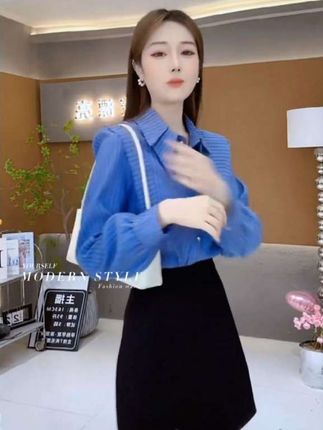 2025春季新款时尚显瘦气质女士网红洋气衬衫百搭款D7756#2025春季新款时尚显瘦气质女士网红洋气衬衫百搭款D7756