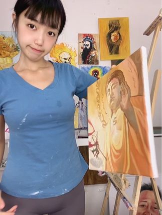 #向往的三界 #新倩女幽魂  孙悟空终究逃不过如来佛祖的手掌。 临摹新倩女幽魂端游联动西游 30x30cm油画颜料\油画画布
