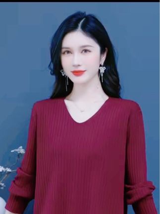 2025秋季新款外穿宽松上衣纯色百搭时尚打底衫#只做高品质 #视频中同款 #减龄气质