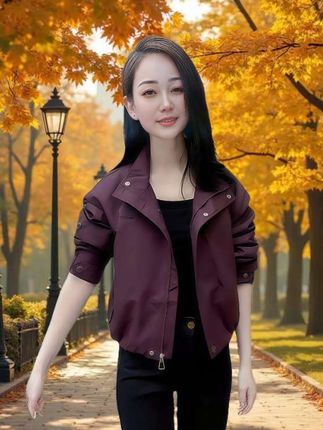 休闲翻领风衣外套秋季新款小个子时尚显瘦拉链夹克上衣#整个时尚圈都在等入chill #早秋贵气感穿搭#森系少女感穿搭#说好的随便穿穿去看秀 #素颜穿搭如何摆脱土气感