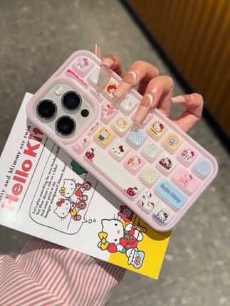 粉嫩嫩的kitty键盘好可爱好稀饭~太可爱噜!#也太可爱了吧 #仙女必备 #这个手机壳真的长在我心巴上了