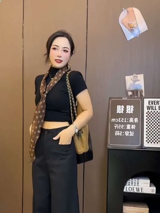 大码垂感直筒裤#优雅气质 #日常穿搭 #日常穿搭分享