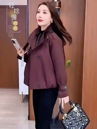 #无限回购的宝藏单品 #早秋穿搭 雅鹿秋季新款小个子风衣短外套女宽松洋气休闲百搭夹克上衣#小个子穿搭 #风衣#百搭夹克