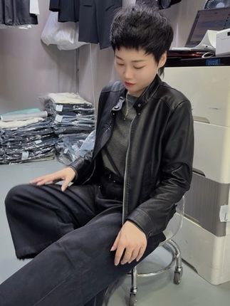 #皮衣外套 #水洗皮夹克 #穿搭搭配