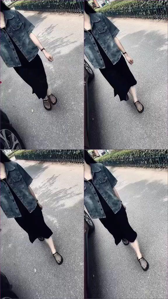 薄款短款牛仔外套设计感小众女美式复古小个子百搭polo领短袖上衣#每日穿搭分享#每天好心情#高级感#自信女人