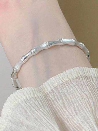 足银手镯 竹节银手镯女纯银s999实心年轻款足银镯子节日送女朋友…#银手镯 #珠宝首饰 #手饰搭配 #手镯#高级感手饰品