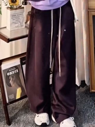秋季大码重磅运动裤直筒裤宽松显瘦休闲裤男女同款阔腿裤百搭卫裤#大码男装穿搭 #加肥加大男装 #宽松休闲裤 #挺阔有型 #遮肉显瘦穿搭 @DOU+上热门