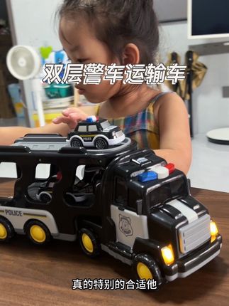 这个警车运输车,质感真的太好了,特别耐摔耐玩,家里孩子喜欢车车的,你就给他买这一套,还带六个小车车,细节真的很到位#玩具车 #儿童玩具 #玩具警车#运输车玩具 #小朋友玩具