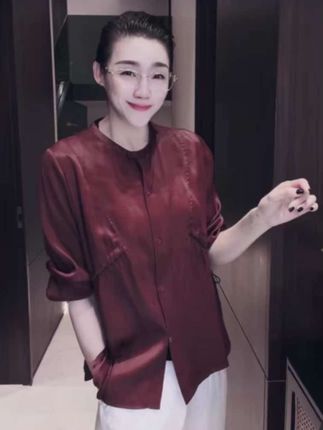 #夏季穿搭 28姆米红云纱 桑蚕丝 香云纱 上衣 CS0706#香云纱 #穿搭 #小个子穿搭 #显瘦穿搭