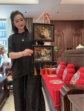#家居挂画 复古高端挂画美式轻奢手工画客厅卧室玄关餐厅装饰画挂画#挂画 #装饰画 #家居软装搭配 #墙面装饰