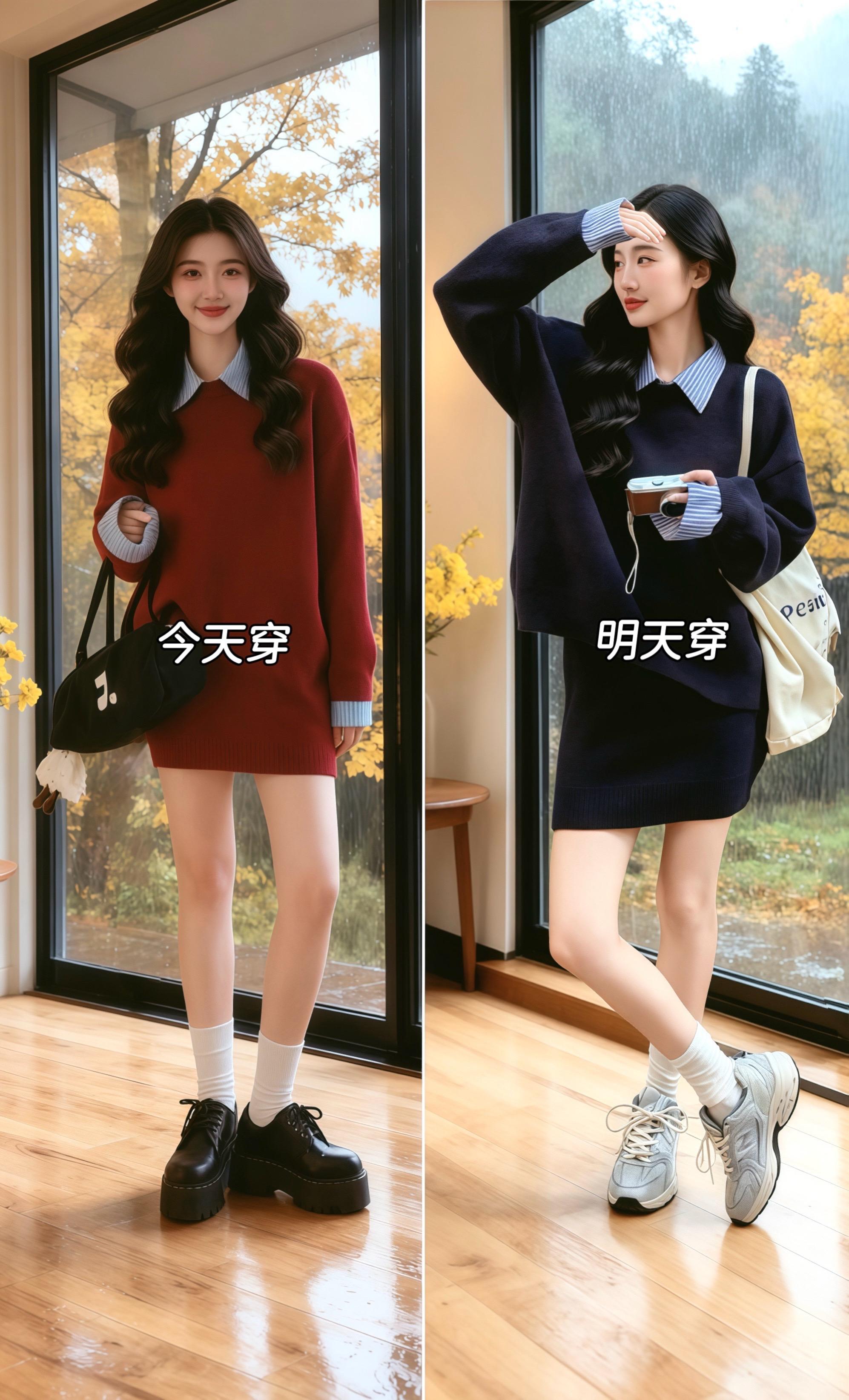 可拆衬衫领针织套装,假两件设计显高级。毛衣软糯,短裙高腰显腿长,一套穿显瘦又时髦。韩系氛围感绝绝子!#晒晒我的秋日穿搭 #早秋穿搭三分钟出门不是梦 #美出高级感 #预制国庆出游穿搭 #小个子秋冬穿搭 @DOU+上热门 @抖加🔥上热门🔥dou+🔥热点宝 @我要上热门