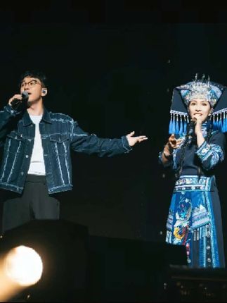 刀郎演唱会现场,郝雷牵手刀小娟共同演唱“世上哪见树缠藤”#郝雷 #刀小娟 #演唱会现场