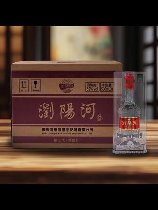 浏阳河酒清香型精酿10纯粮酒 500ml*6瓶整箱带手提袋#好喝不贵 #传统酿酒 #强烈推荐 #口粮酒 #传统工艺酿酒
