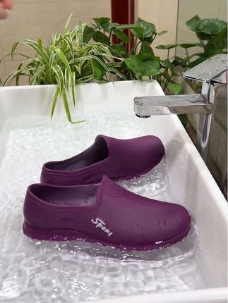 时尚休闲水鞋低帮短筒雨靴厨房工作洗车防滑浅口胶鞋#防滑防水防油污#后厨工作鞋
