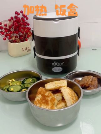 能热饭菜,还能蒸米饭#饭盒#加热饭盒#电热饭盒