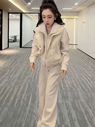 #秋季微胖穿搭测评 #时尚潮流大码休闲三件套#气质套装