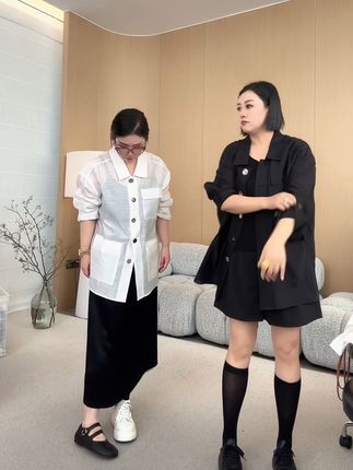 衬衣外套,很有质感,最近用来当防晒也很好哦#大码女装 #微胖穿搭 #早秋穿搭