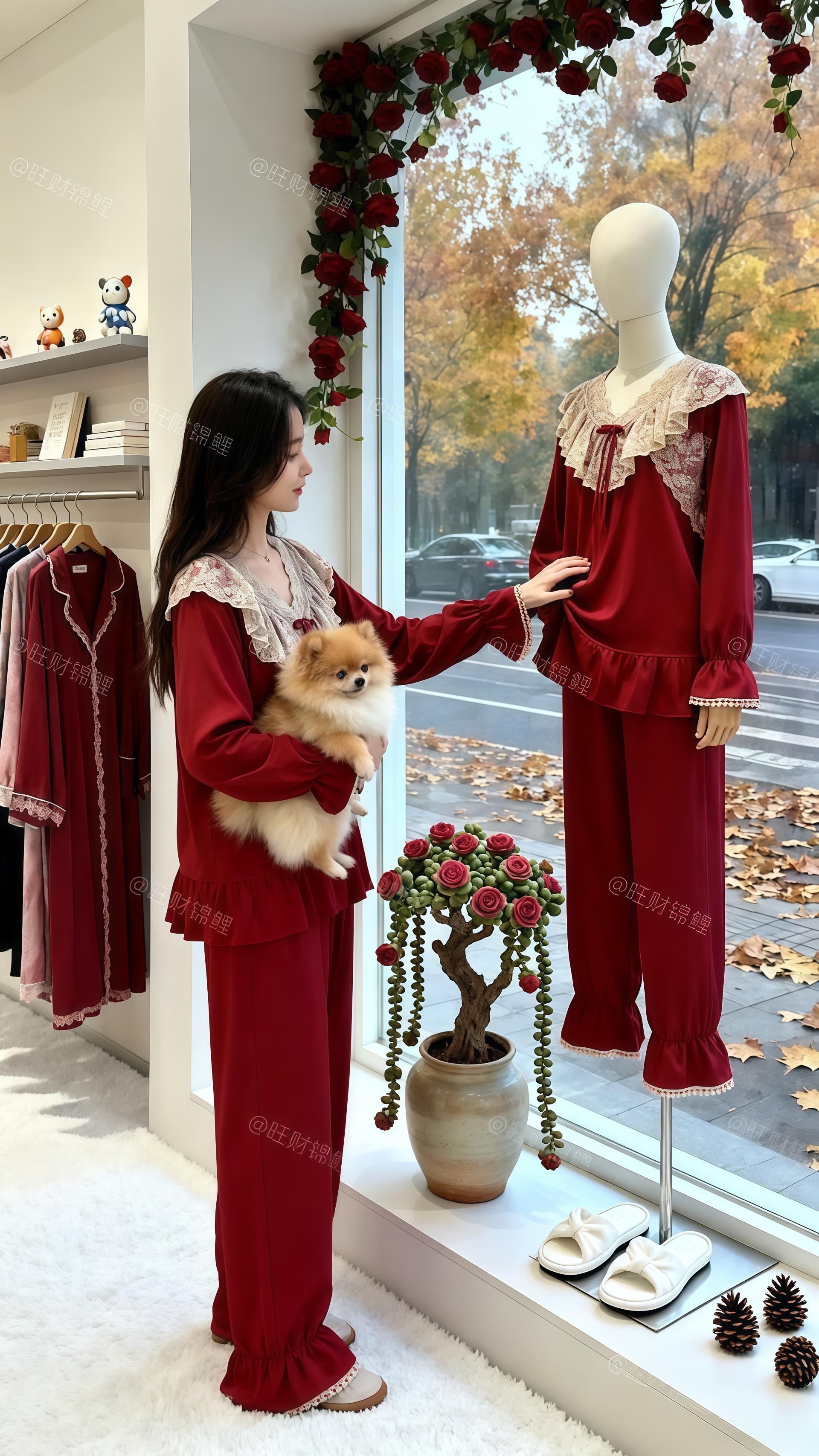 #睡衣家居服 #面料柔软舒适 #谁穿谁好看 #高级感穿搭 #红色睡衣