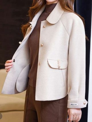 2025春装新款毛呢外套女短款小西装上衣小个子短款薄款洋气女装