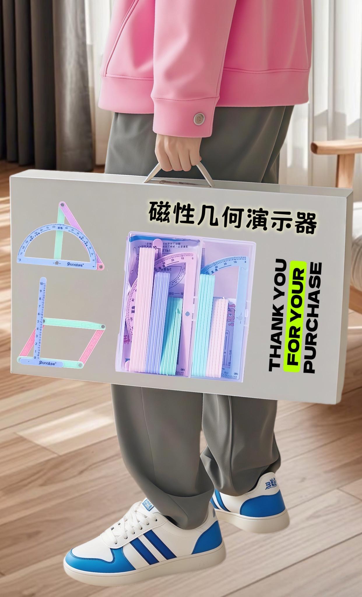 磁性几何演示器(2-4年级必入)家有2-4年级娃的家长看过来!这款19件套磁性几何教具,能让抽象几何变直观。 内含平行四边形、多边形、活动角等,磁力拼接易操作,孩子可亲手探索图形特性,边玩边学还能练动手、空间想象与逻辑思维。 材质安全、磁性强,帮孩子轻松搞定几何,学习效率up!赶紧安排~#新学期 #文具 #几何 #几何图形 #磁性19件套