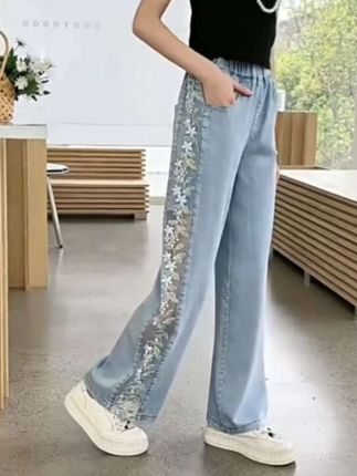 女童薄款天丝牛仔裤2025夏季 新款中大童宽松休闲儿童夏装防蚊裤子#春秋穿搭 #显高显瘦显腿长 #每日分享 #百搭裤子 #牛仔裤