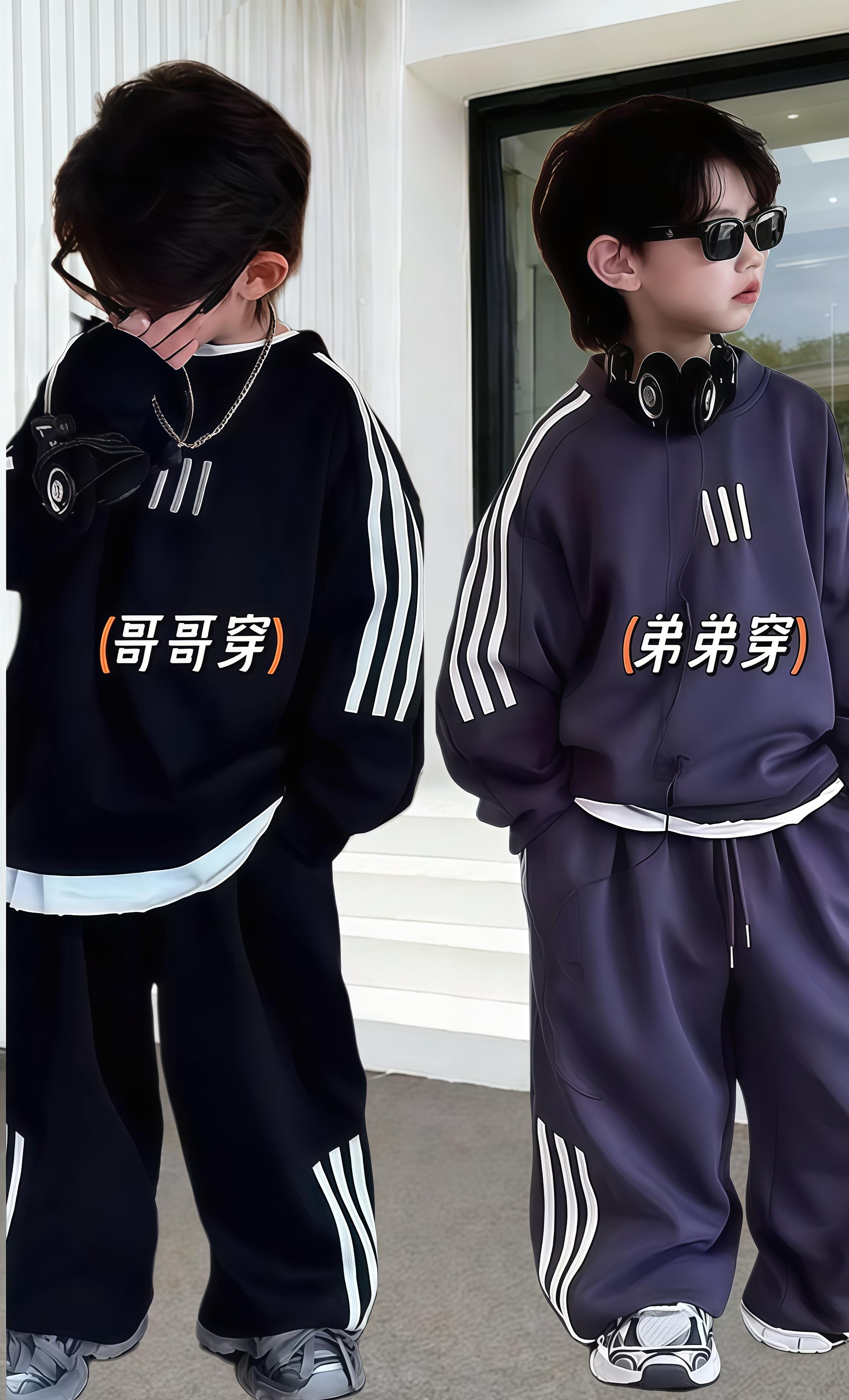 生个儿子这样穿。宝贝们的新春装备都准备好了吗?这套男童新春装简直太帅了,孩子穿上它出去玩,回头率肯定超高!面料舒适透气,款式时尚又百搭,不管是走亲戚还是拜年,都能轻松应对各种场合。#穿搭分享 #潮童穿搭 #街头穿搭 #潮牌穿搭 #男生穿搭