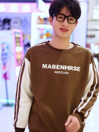 秋冬新款青少年加绒加厚卫衣#男生穿搭 #青少年卫衣男 #男士卫衣 #少年感