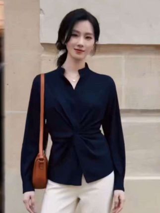 春秋新款收腰衬衫
