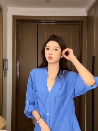 夏日封神衬衫!老钱风立领衬衫女夏宽松气质薄款上衣