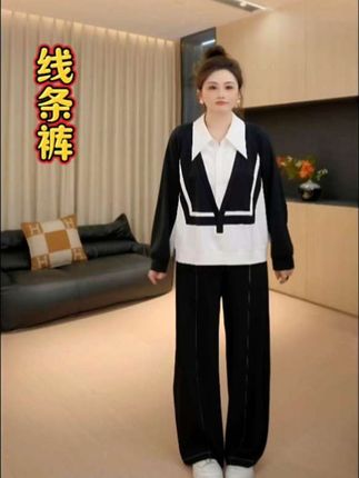 这么有设计感的西装阔腿长裤谁还没有呀#显瘦穿搭#大码女装#裤子#谁穿谁好看#秋季穿搭