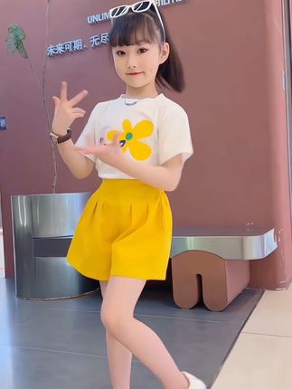 #创作灵感 女童夏季新款韩版洋气时髦小女孩短裤运动两件套#谁穿谁好看#高品质童装 #夏季新款