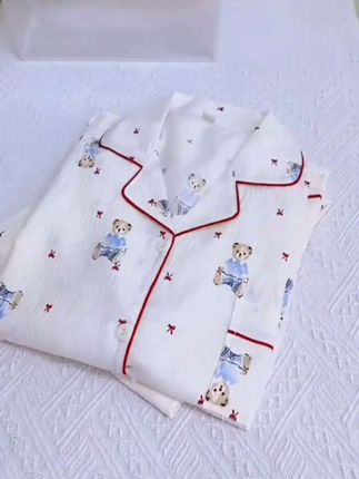 舒适居家服套装长袖翻领睡衣女春秋季长袖长裤甜美可爱卡通#家居服套装 #面料柔软 #睡衣#在家也要美美哒 #可外穿居家服