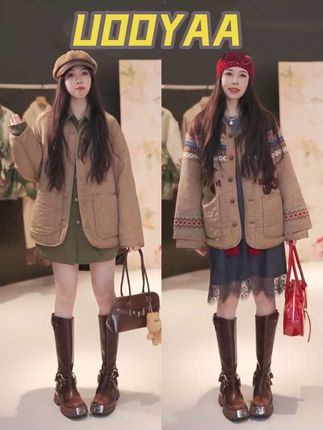乌丫正反两穿樱桃棉服 #uooyaa