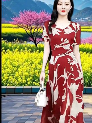 #气质连衣裙 #谁穿谁漂亮 #气质女神穿搭 #高贵优雅 #遮肚子藏肉显瘦连衣裙